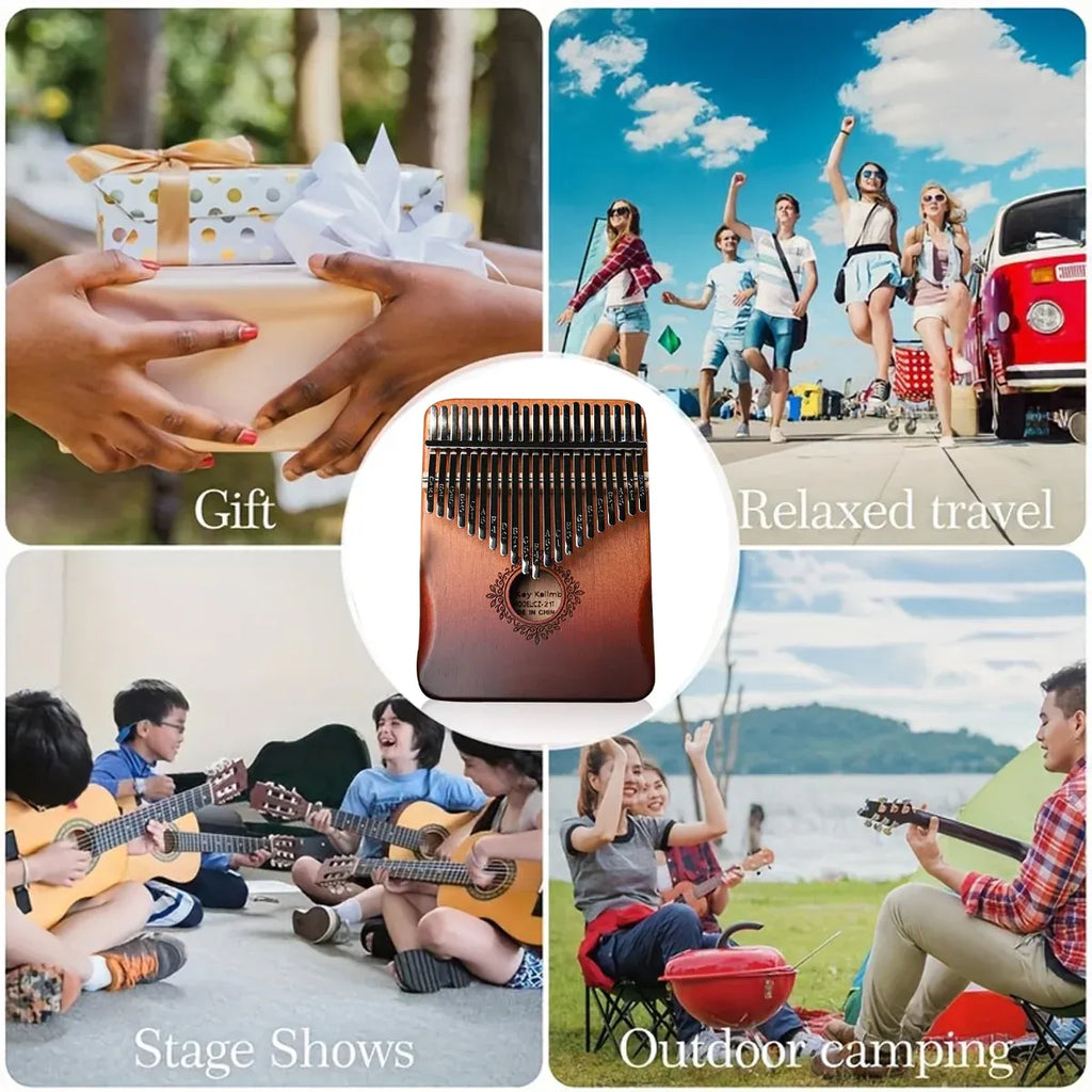 17-Key Beginner Thumb Piano Portable Instrument for Music Learning and Practice