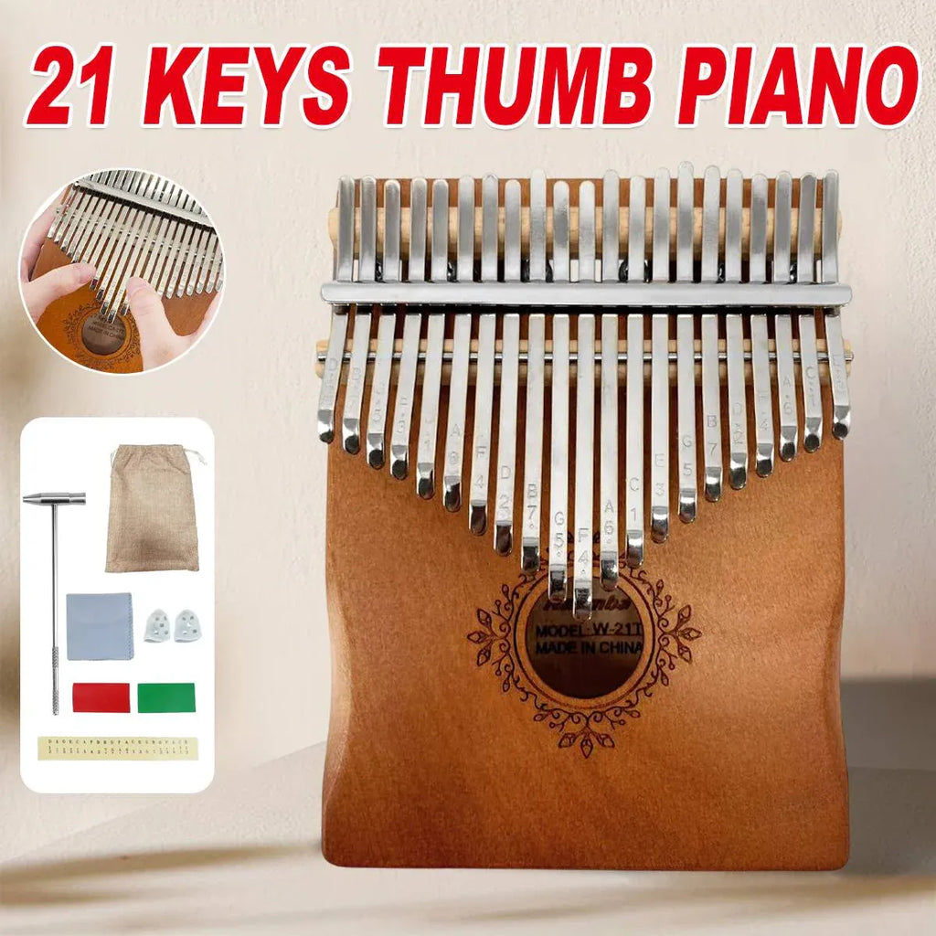 17-Key Beginner Thumb Piano Portable Instrument for Music Learning and Practice