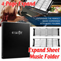 A4 Piano 4 Page Music Sheet Folder Binder Replaceable Inner Core Durable Use