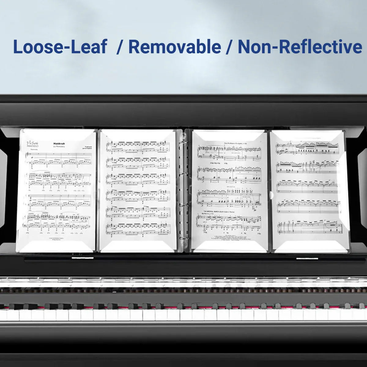 A4 Piano 4 Page Music Sheet Folder Binder Replaceable Inner Core Durable Use