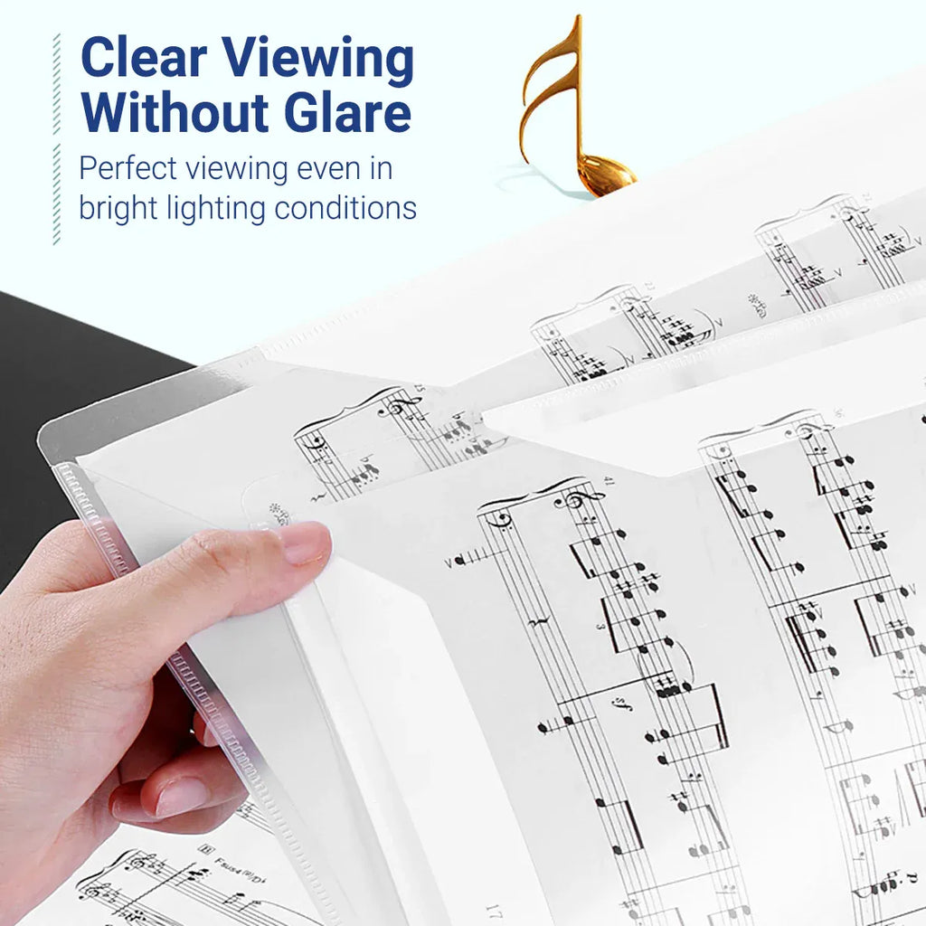A4 Piano 4 Page Music Sheet Folder Binder Replaceable Inner Core Durable Use