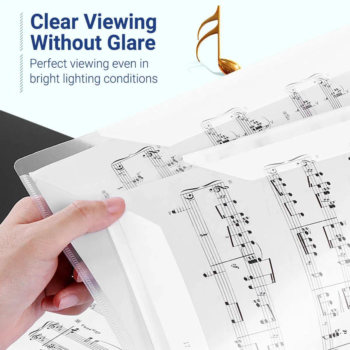 A4 Piano 4 Page Music Sheet Folder Binder Replaceable Inner Core Durable Use