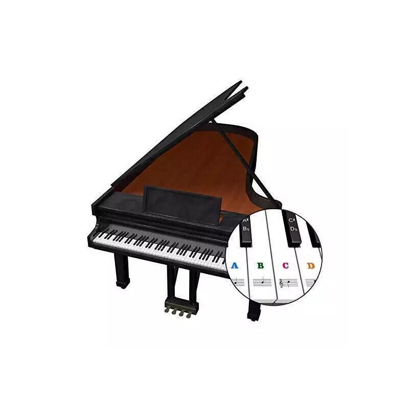 Transparent Keyboard Piano Stickers 88/61/54/49/37 Keys Sticker Note For Learner - Colourful