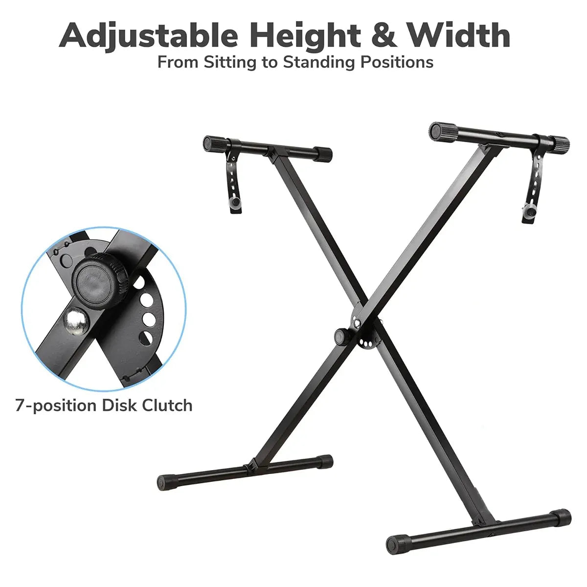 X-type Electronic Keyboard Stand Adjustable Height for Piano Keyboard Studio