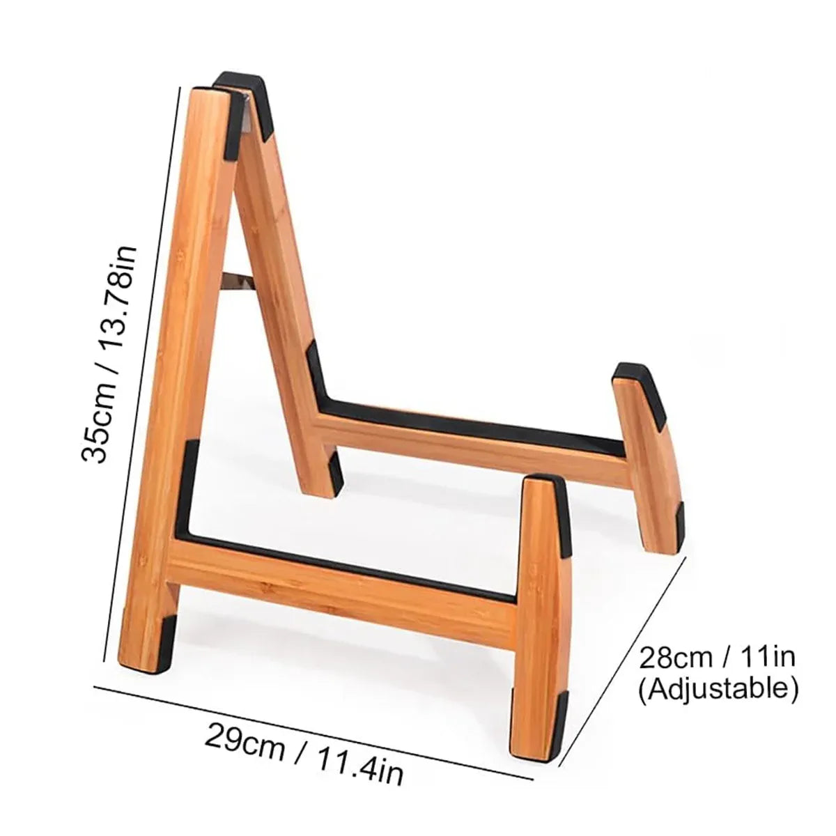 Bamboo Guitar Stand Foldable Adjustable Non Slip Multi Instrument A Frame 35cm