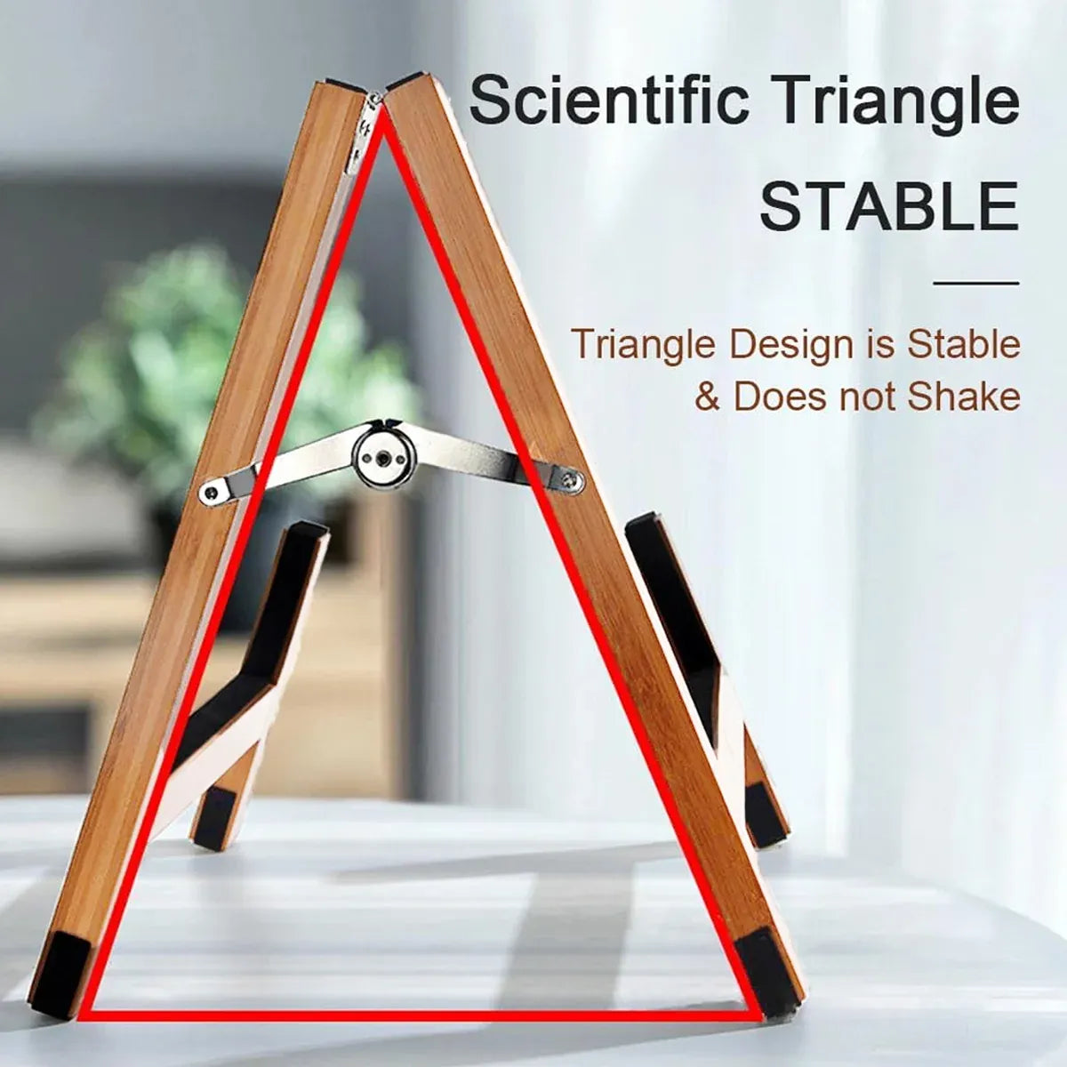 Bamboo Guitar Stand Foldable Adjustable Non Slip Multi Instrument A Frame 35cm