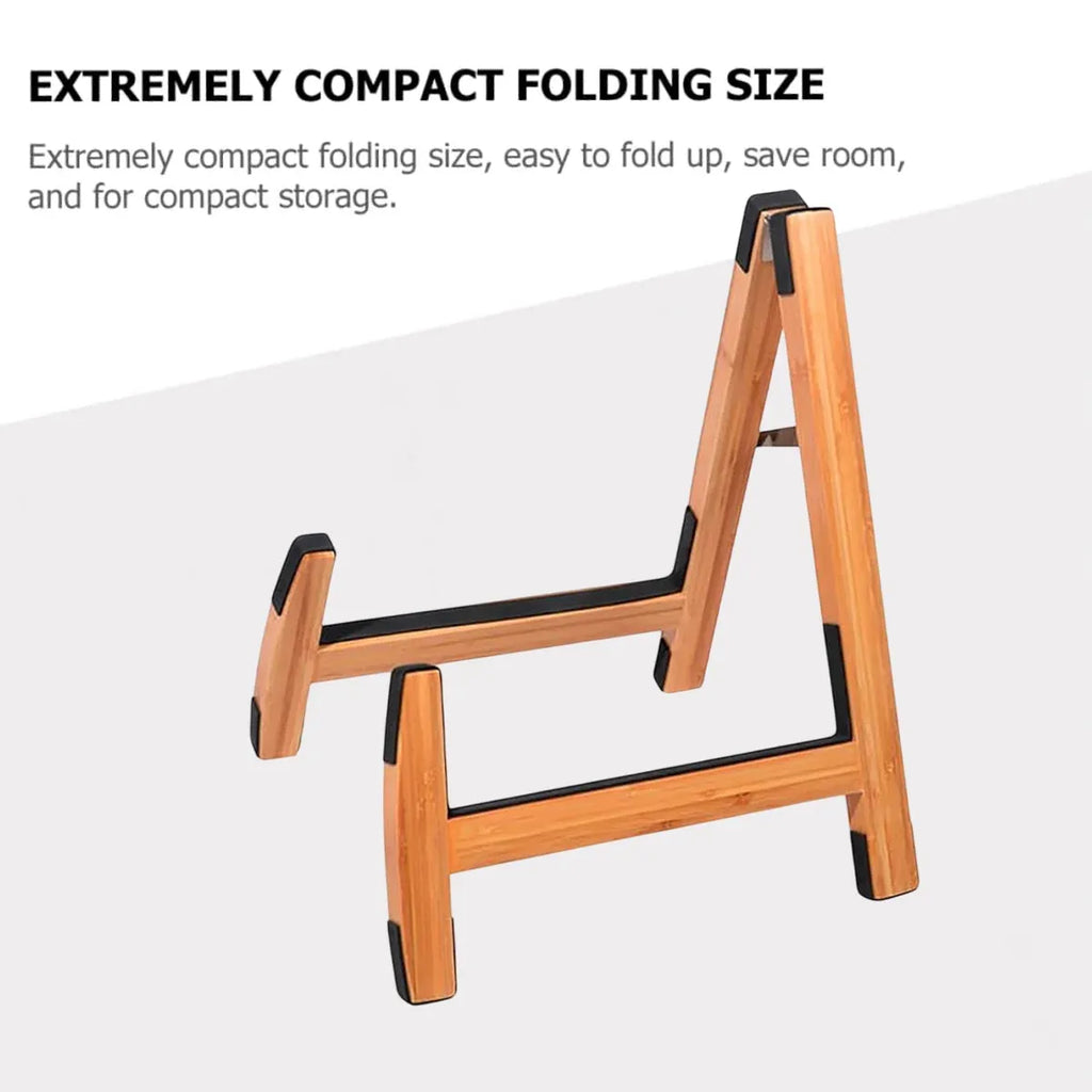 Bamboo Guitar Stand Foldable Adjustable Non Slip Multi Instrument A Frame 35cm