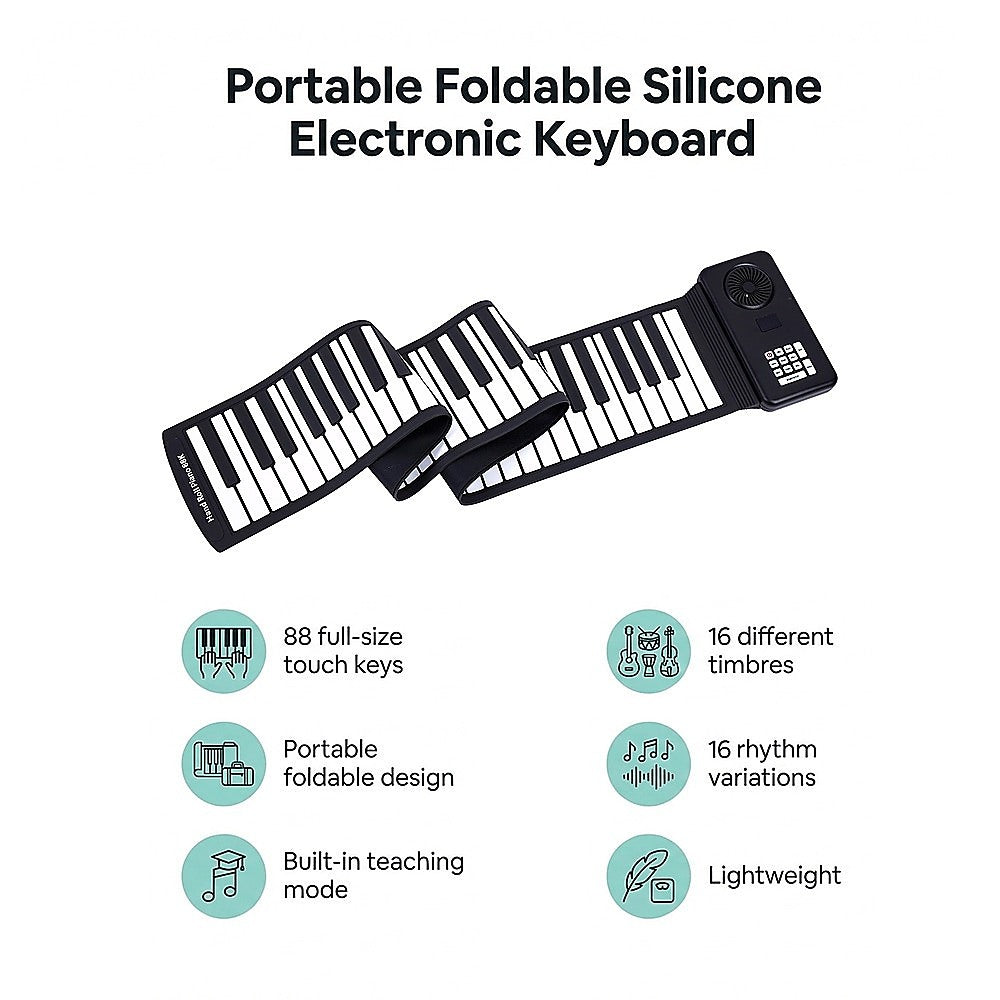 88 Key Portable Foldable Silicone Electronic Keyboard Piano Music