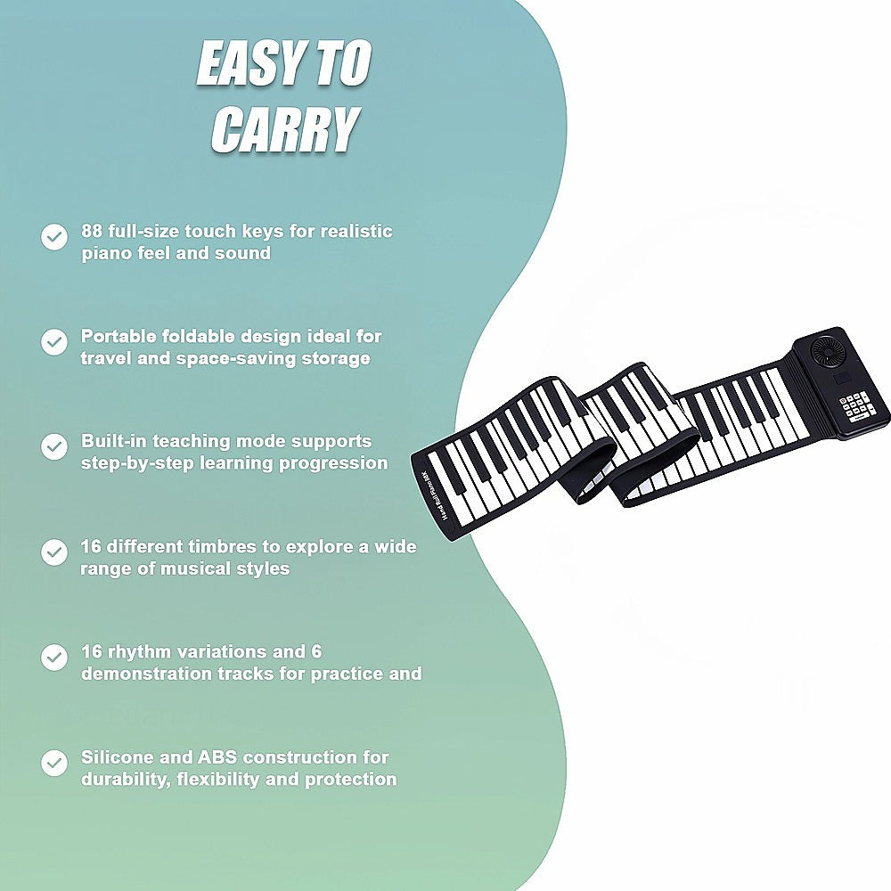 88 Key Portable Foldable Silicone Electronic Keyboard Piano Music