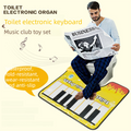 Yellow Electronic Toilet Piano Mat - Funny Musical Floor Keyboard for Bathroom Entertainment - Novelty Gag Gift & Potty Training Toy - Waterproof & Non-Slip - Fits Standard Toilets