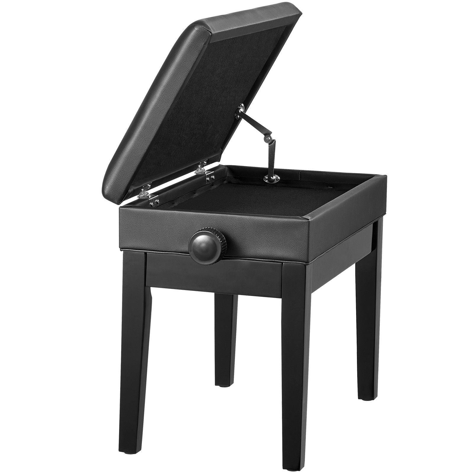 Piano Bench, Keyboard Piano Chair with 19.3"-22.8" Adjustable Height, Padded Cushion, Storage Compartment for Music Books, Heavy Duty Wooden Piano Stool Seat, for Vanity, Living Room, Bedroom